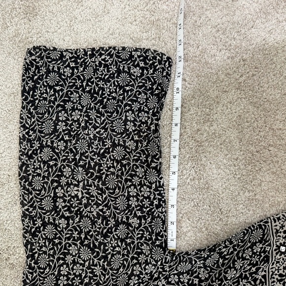 Rene Derhy Top Womens Large Black White Paisley Artsy Boho Peasant Blouse - Picture 10 of 10